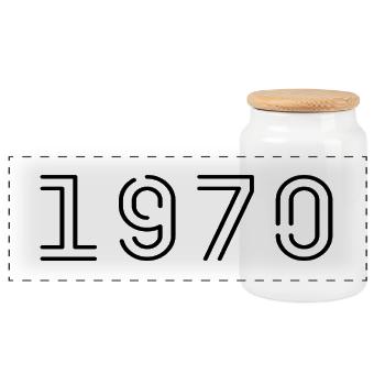 1970 Retro 1970 Cadeau 1970 Vintage 1970 - Boîte à biscuits avec couvercle en bois - blanc - Devant