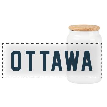 Ottawa - Panorama Keksdose mit Holzdeckel - Weiß - Vorne