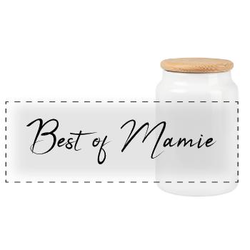 GRANNY. MOTHER's DAY. HAPPY BIRTHDAY GRANNY. I LOVE YOU - Panoramic Cookie Jar with Wooden Lid - white - Front