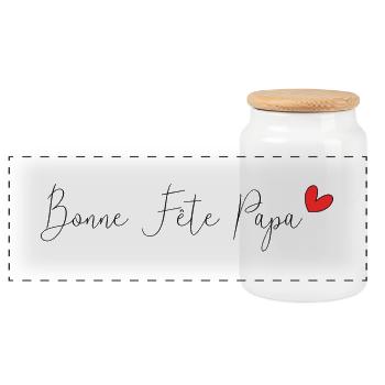 BONNE FÊTE PAPA,PAPA,FÊTE DES PÈRES,BONNE FÊTE PAP - Boîte à biscuits avec couvercle en bois - blanc - Devant