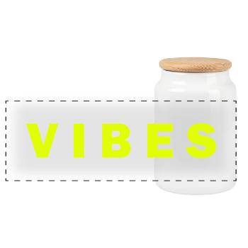 Neon Vibes électriquesDesign - Boîte à biscuits avec couvercle en bois - blanc - Devant