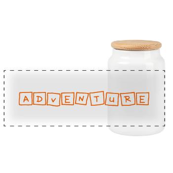 Adventure - Panoramic Cookie Jar with Wooden Lid - white - Front