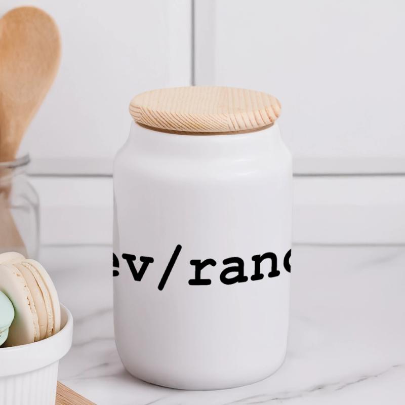 Linux random number generator - /dev/random Panoramic Cookie Jar with Wooden Lid