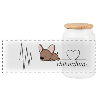 chihuahua - Panorama Keksdose mit Holzdeckel - Weiß - Vorne