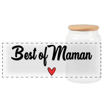MOM. MOTHER'S DAY. HAPPY MOTHER'S DAY - Panoramic Cookie Jar with Wooden Lid - white - Front