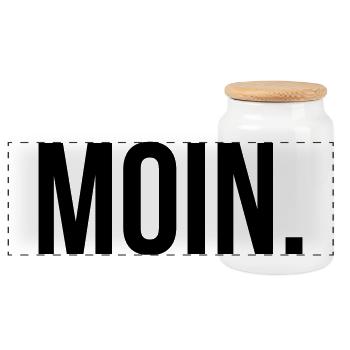 MOIN. T-Shirt North German Coastal Lover Hamburg - Panoramic Cookie Jar with Wooden Lid - white - Front