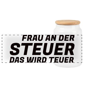 Le sarcasme au volant devient une chemise drôle de chère - Boîte à biscuits avec couvercle en bois - blanc - Devant