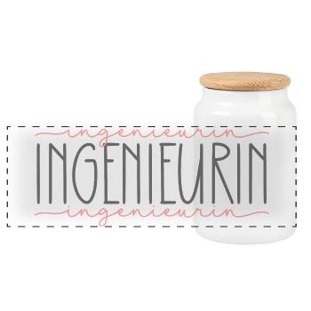 Ingenieurin Geschenk Ingenieur Studium Beruf - Panorama Keksdose mit Holzdeckel - Weiß - Vorne