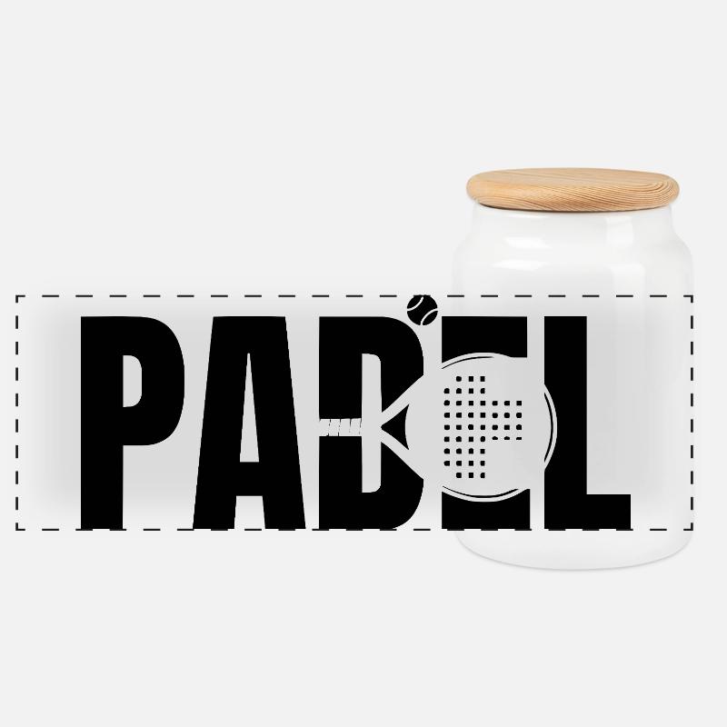 Padel - Panorama Keksdose mit Holzdeckel - Weiß