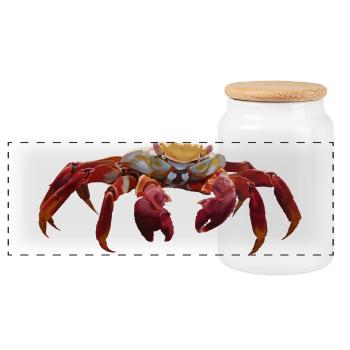 Crabe - Boîte à biscuits avec couvercle en bois - blanc - Devant