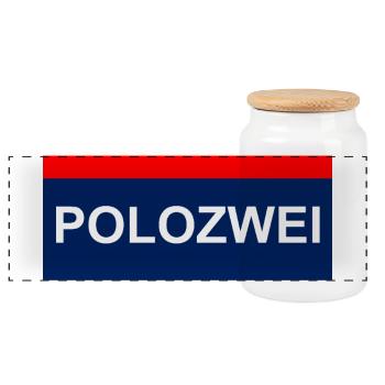 PoloZwei auto wagen Oldtimer oida - Panorama Keksdose mit Holzdeckel - Weiß - Vorne