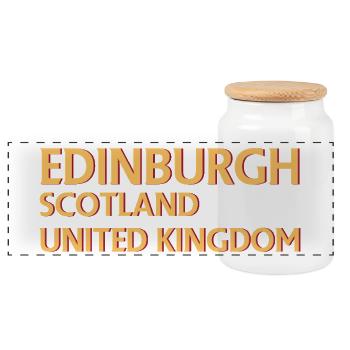 Édimbourg – Écosse Textdesign - Boîte à biscuits avec couvercle en bois - blanc - Devant