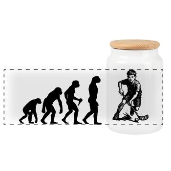 Super cadeau de floorball pour floorball - Boîte à biscuits avec couvercle en bois - blanc - Devant