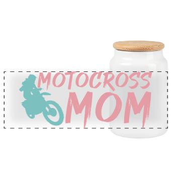 Motocross Mama - Panorama Keksdose mit Holzdeckel - Weiß - Vorne