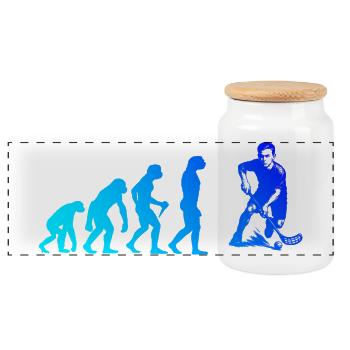 Floorball perfect for every floorball - Panoramic Cookie Jar with Wooden Lid - white - Front