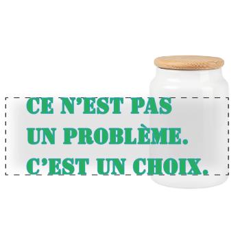 CE N’EST PAS UN PROBLÈME. C’EST UN CHOIX. - Boîte à biscuits avec couvercle en bois - blanc - Devant