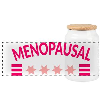 Menopause Menopausale Frauen - Panorama Keksdose mit Holzdeckel - Weiß - Vorne
