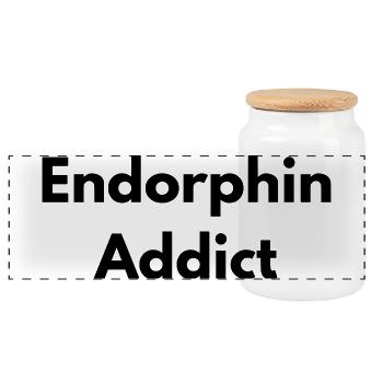Endorphin addict - Panoramic Cookie Jar with Wooden Lid - white - Front