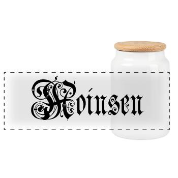 Moinsen! – The original for real Northern Lights - Panoramic Cookie Jar with Wooden Lid - white - Front