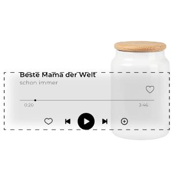 Mama Geschenk Personalisiert Foto Muttertag - Panorama Keksdose mit Holzdeckel - Weiß - Vorne