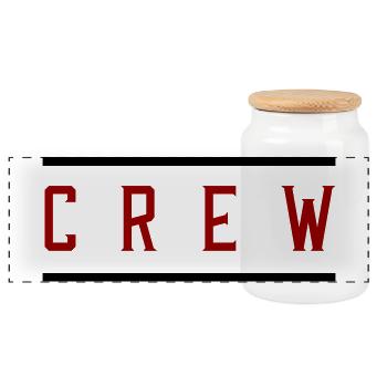 crew - Panoramic Cookie Jar with Wooden Lid - white - Front