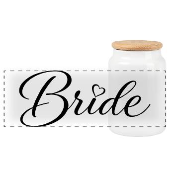 Bride - Panorama Keksdose mit Holzdeckel - Weiß - Vorne