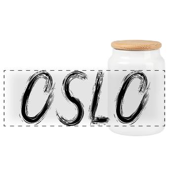 Oslo en pinceau urbain Noir - Boîte à biscuits avec couvercle en bois - blanc - Devant