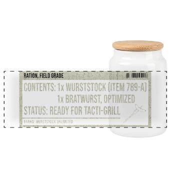 Humour Bratwurst Label Vintage - Boîte à biscuits avec couvercle en bois - blanc - Devant