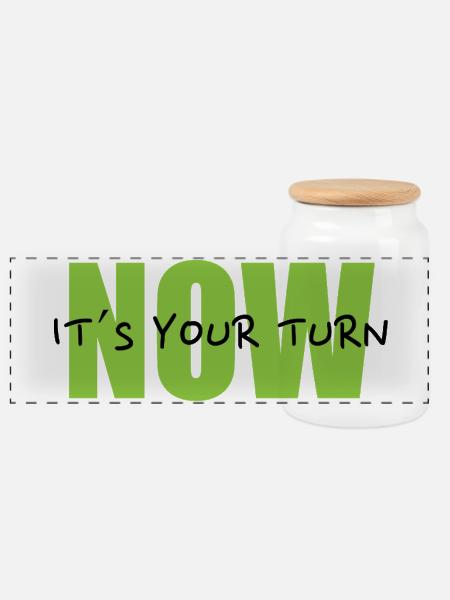 NOW – It´s your turn - Panorama Keksdose mit Holzdeckel - Weiß