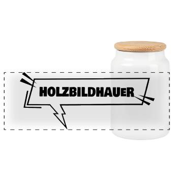 Holzbildhauer als Ausbildung - Panorama Keksdose mit Holzdeckel - Weiß - Vorne