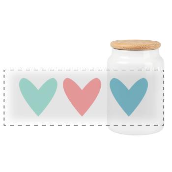 VALENTINE'S DAY. Bachelorette party. I LOVE YOU. I LOVE YOU. LOVE - Panoramic Cookie Jar with Wooden Lid - white - Front