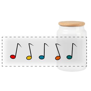 music. rock. MUSIC FESTIVAL. piano. choir. - Panoramic Cookie Jar with Wooden Lid - white - Front