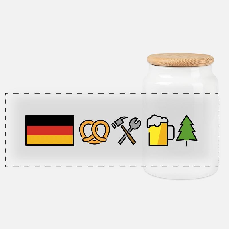Germany Design  - Panorama Keksdose mit Holzdeckel - Weiß