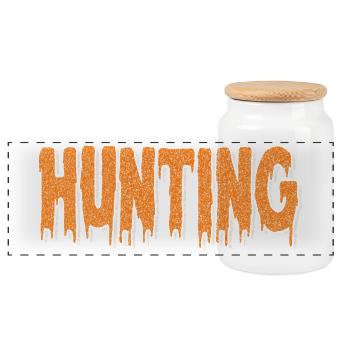 hunt - Panoramic Cookie Jar with Wooden Lid - white - Front