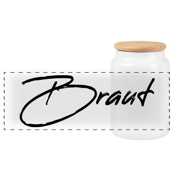 Bride - Bride wedding hen party - Panoramic Cookie Jar with Wooden Lid - white - Front