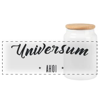 Universum Ahoi - Panorama Keksdose mit Holzdeckel - Weiß - Vorne