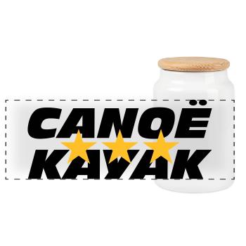 Canoë Kayak - Boîte à biscuits avec couvercle en bois - blanc - Devant