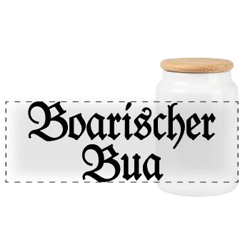 Boarischer Bua - Ein Junge aus Bayern - Panorama Keksdose mit Holzdeckel - Weiß - Vorne