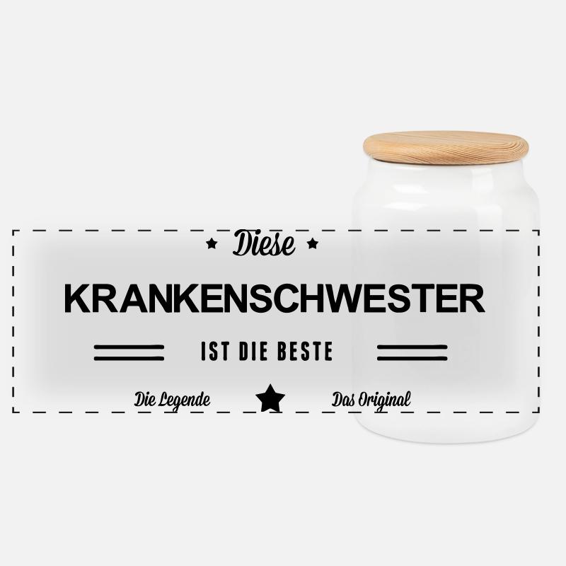 Beste Krankenschwester - Panorama Keksdose mit Holzdeckel - Weiß