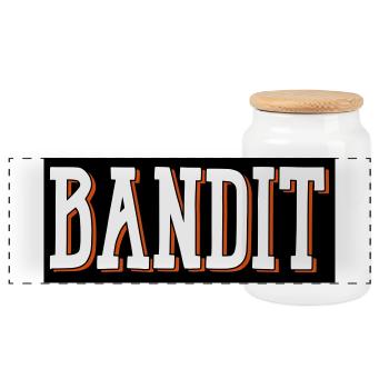 bandit dieb ganowe - Panorama Keksdose mit Holzdeckel - Weiß - Vorne