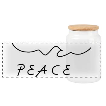 for peace! - Panoramic Cookie Jar with Wooden Lid - white - Front