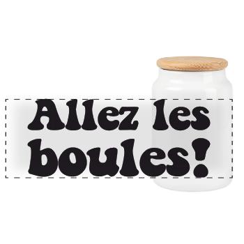 3 Boulekugeln für Bouler Boulekugel Petanque Boule - Panorama Keksdose mit Holzdeckel - Weiß - Vorne