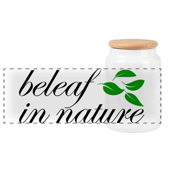 beleaf in nature - Panorama Keksdose mit Holzdeckel - Weiß - Vorne