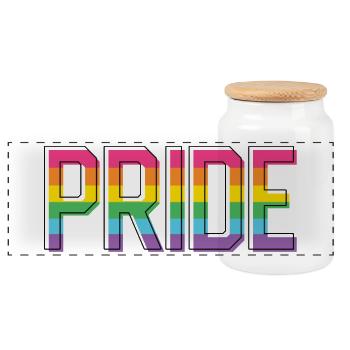 Mois de la fierté LGBT - Fierté! - Boîte à biscuits avec couvercle en bois - blanc - Devant