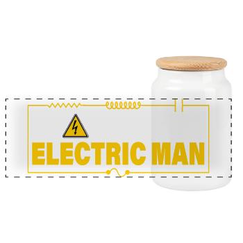 ELECTRIC MAN - Panoramic Cookie Jar with Wooden Lid - white - Front