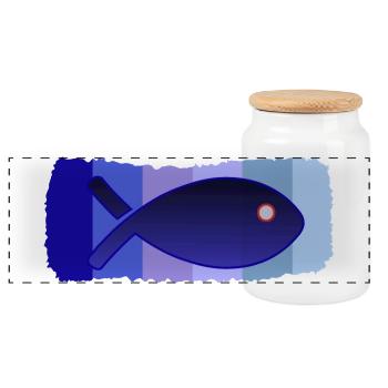 SARDINE. FISCH. APRILSCHERZ. OSTERN. MEER - Panorama Keksdose mit Holzdeckel - Weiß - Vorne
