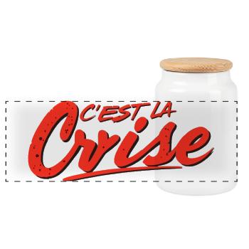C'est la Crise Rouge Vintage - Boîte à biscuits avec couvercle en bois - blanc - Devant