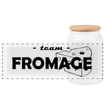 team fromage - Boîte à biscuits avec couvercle en bois - blanc - Devant