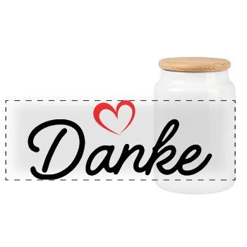 Coeur Ligne Écriture Amour - Boîte à biscuits avec couvercle en bois - blanc - Devant