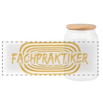 Work as a specialist practitioner - Panoramic Cookie Jar with Wooden Lid - white - Front
